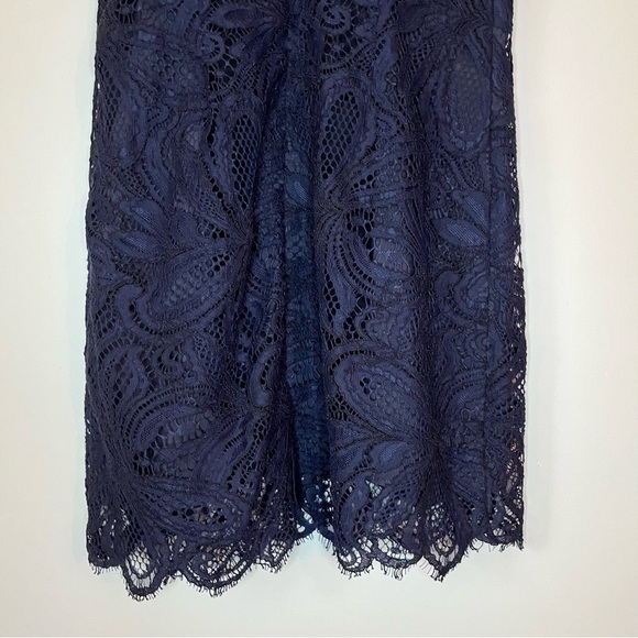 Aritzia Babaton Henry Guipure Lace Pure Indigo Blue Sheath Mini Dress Size 2 - Picture 14 of 16